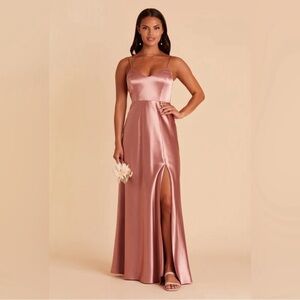 Birdie Grey Satin Dusty Rose Jay Dress